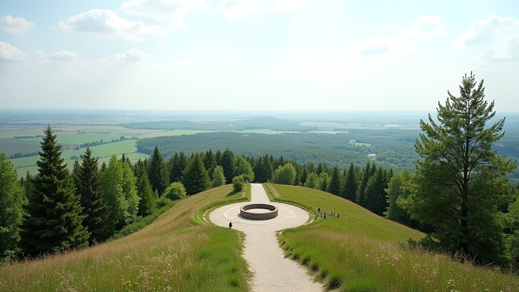 Kalvų žygis, apžvalginė aikštė su panorama, augštas taškas su vaizdais